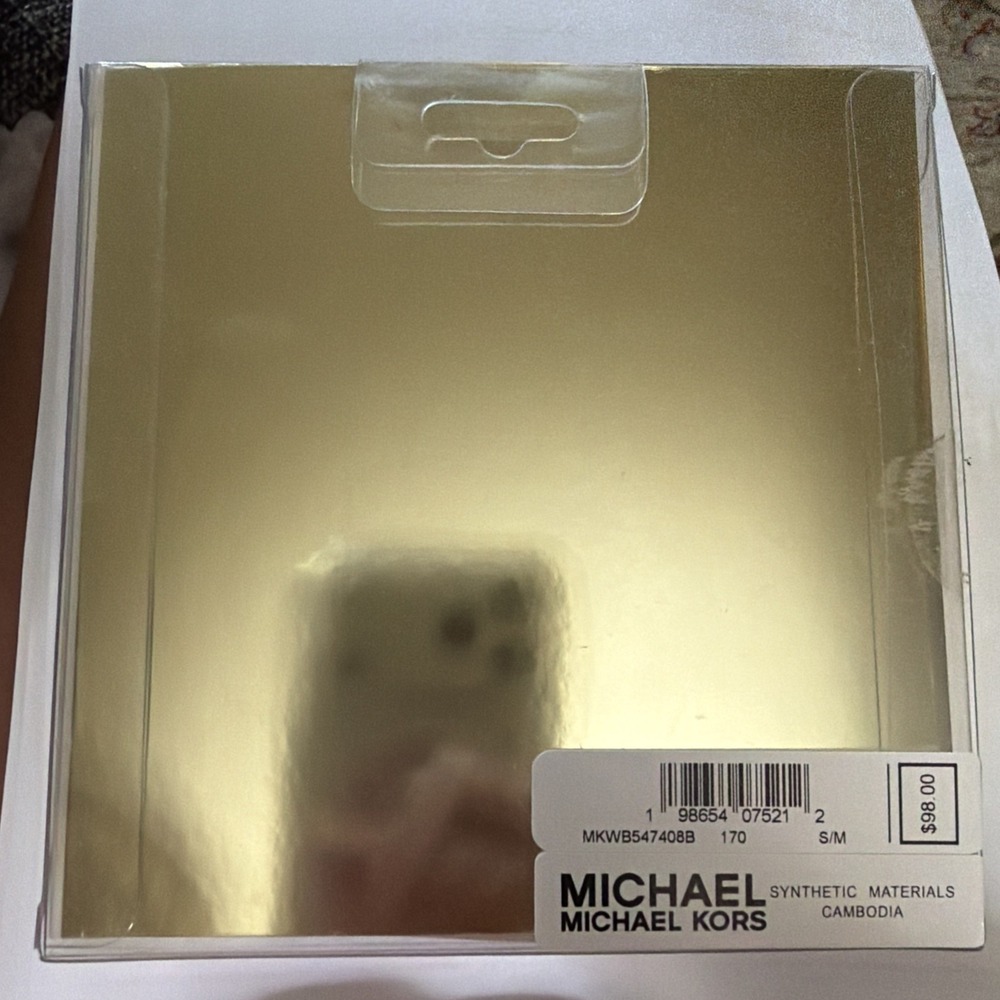 NWB Michael Kors Womens Belt Gold Buckle White Vanilla Color Sz S/M - Picture 5 of 7